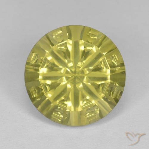 5.41ct 天然 中黄色 石英, 圆形的, VVS