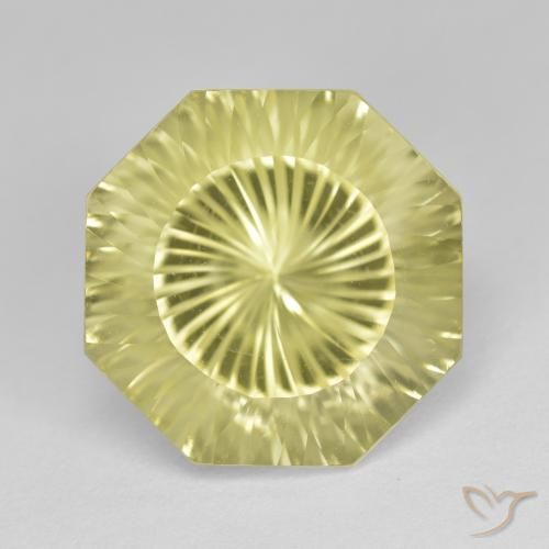 9.14ct 天然 中黄色 石英, 祖母绿式切割, VVS