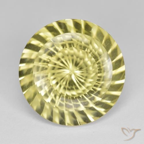 11.52ct 天然 淡菠萝黄 石英, 圆形的, VVS-VS
