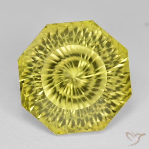 12.80ct 天然 大黄蜂黄 石英, 祖母绿式切割, VVS
