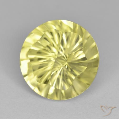 5.25ct 天然 淡黄色 石英, 圆形的, VVS
