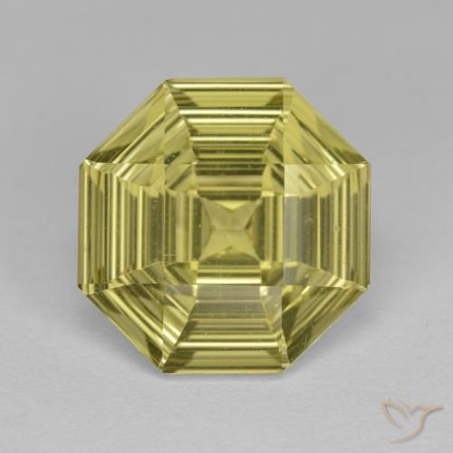 5.25ct 天然 淡菠萝黄 石英, 祖母绿式切割, VVS