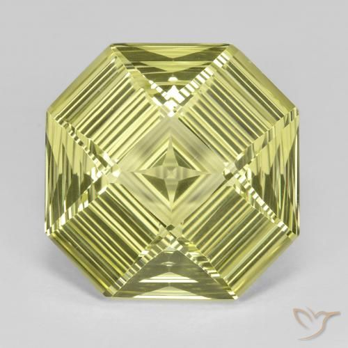 13.24ct 天然 淡黄色 石英, 祖母绿式切割, VVS