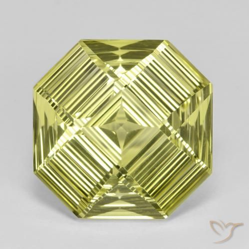 13.26ct 天然 中黄色 石英, 祖母绿式切割, VVS
