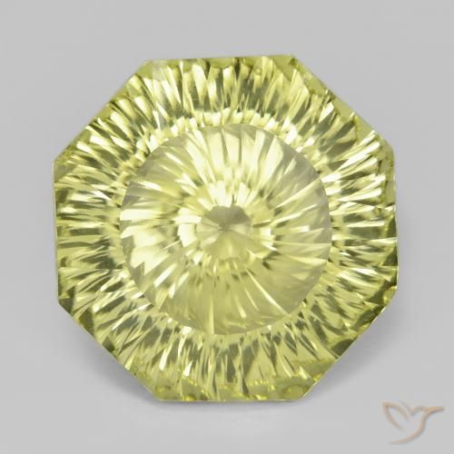 18.31ct 天然 中黄色 石英, 祖母绿式切割, VVS