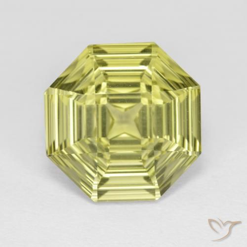 5.36ct 天然 中黄色 石英, 祖母绿式切割, VVS
