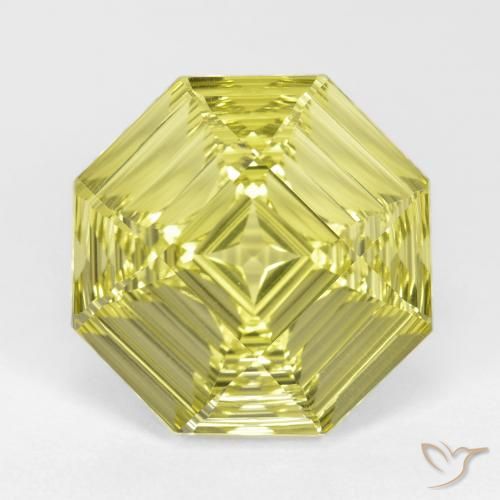 14.53ct 天然 中黄色 石英, 祖母绿式切割, VVS