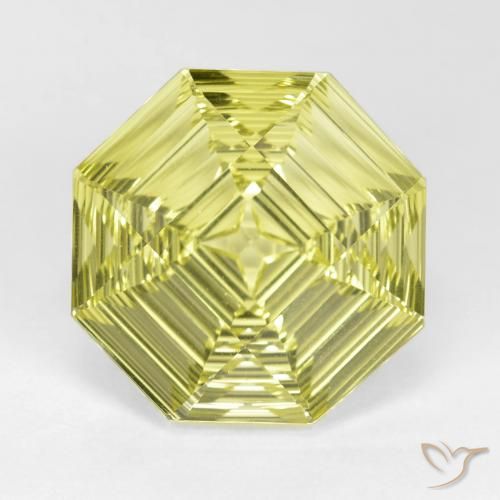 14.06ct 天然 中黄色 石英, 祖母绿式切割, VVS
