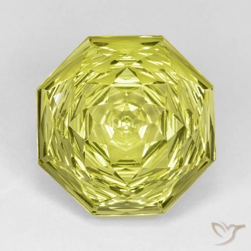 13.29ct 天然 柠檬黄 石英, 祖母绿式切割, VVS