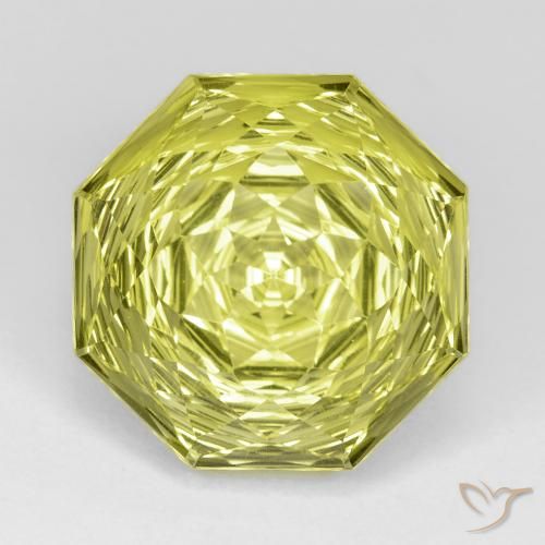 14.88ct 天然 柠檬黄 石英, 祖母绿式切割, VVS
