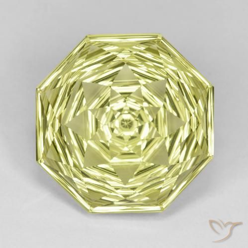 13.37ct 天然 柠檬黄 石英, 祖母绿式切割, VVS