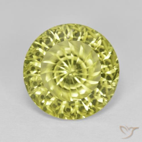 7.74ct 天然 中黄色 石英, 圆形的, VVS