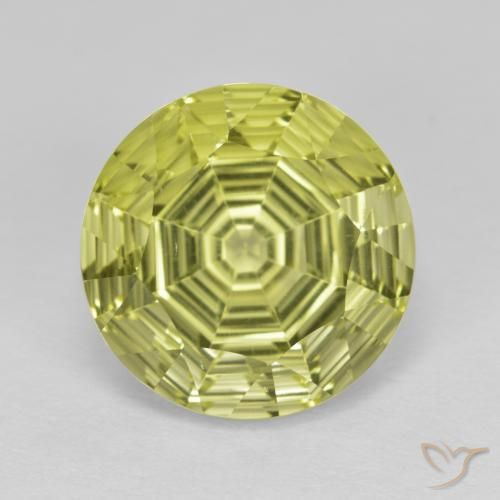 6.23ct 天然 柠檬黄 石英, 圆形的, VVS