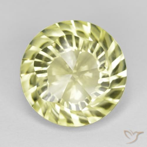9.88ct 天然 绿黄色 石英, 圆形的, VVS