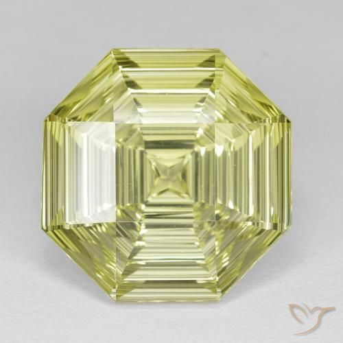 13.89ct 天然 中黄色 石英, 祖母绿式切割, VVS