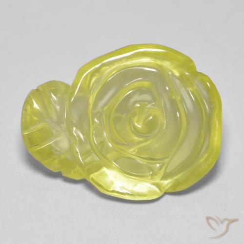 15.20ct 天然 柠檬黄 石英, 花形切割, 透明
