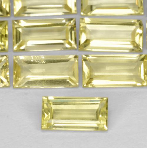 0.33克拉天然黄色石英，长方形切工，6.1×3毫米，VVS-VS