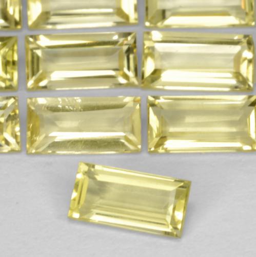 0.33克拉天然黄色石英，长方形切工，6.1×3毫米，VVS-VS