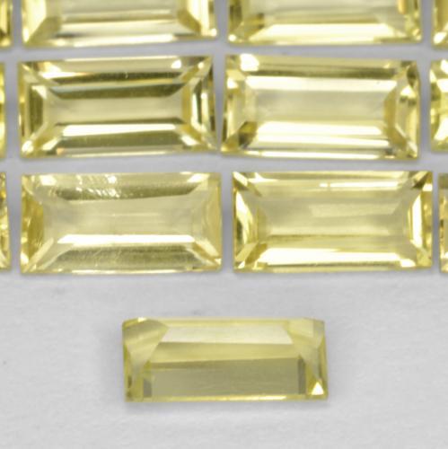 0.33克拉天然黄色石英，长方形切工，6.1×3毫米，VVS-VS