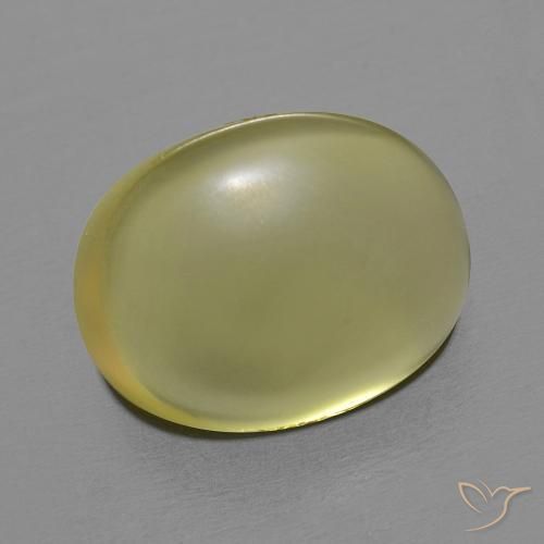10.45ct 天然 浅绿黄色 石英, 椭圆形, 透明