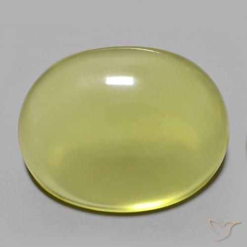 34.53ct 天然 绿黄色 石英, 椭圆形, 透明