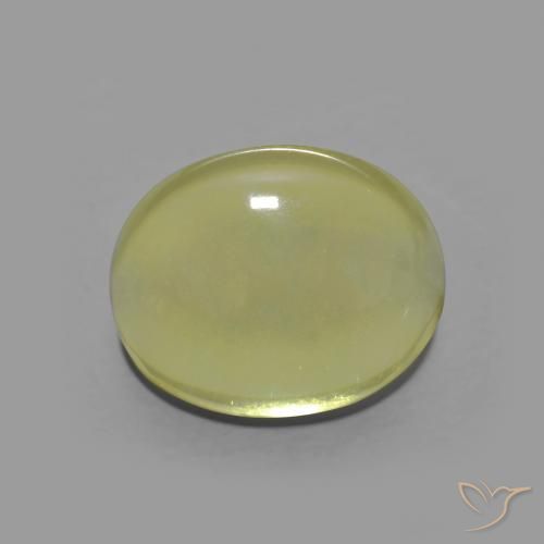 4.43ct 天然 绿黄色 石英, 椭圆形, 透明