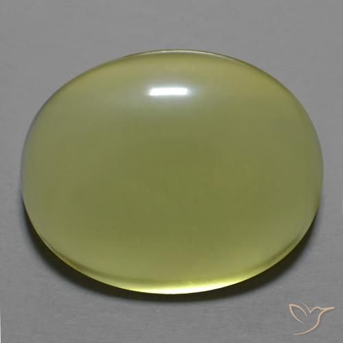 30.57ct 天然 绿黄色 石英, 椭圆形, 透明