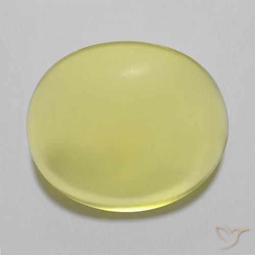 23.00ct 天然 淡菠萝黄 石英, 椭圆形, 透明