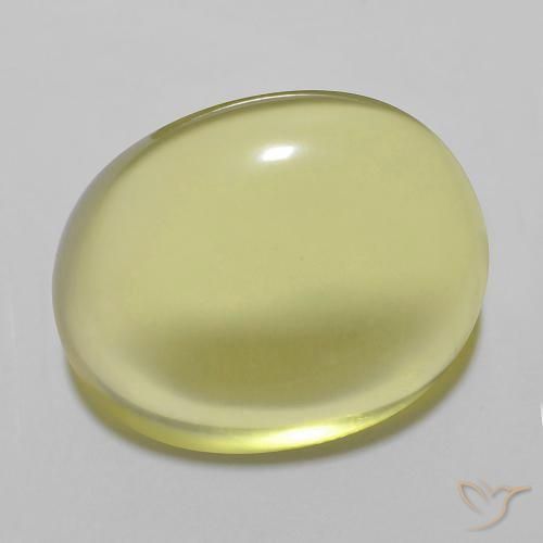 14.27ct 天然 淡黄色 石英, 椭圆形, 透明