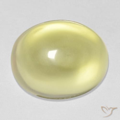 12.14ct 天然 淡黄色 石英, 椭圆形, 透明