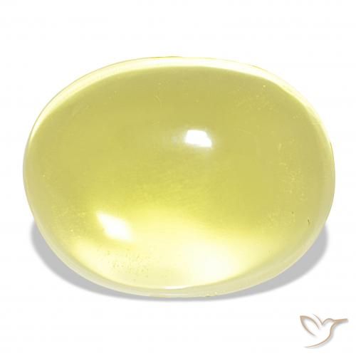 54.69ct 淡黄色 石英, 椭圆形, 透明
