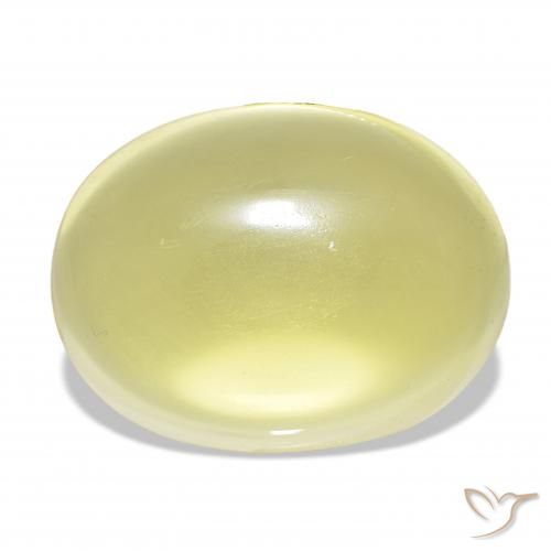43.43ct 淡黄色 石英, 椭圆形, 透明