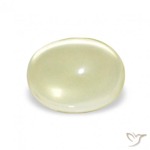 5.31ct 淡奶油黄色 石英, 椭圆形, 透明