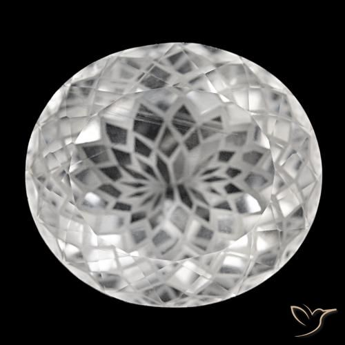 58.94克拉天然白色石英，椭圆形切割，26.8×24.2毫米，VS