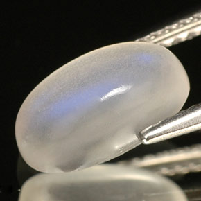 1.80克拉天然白色彩虹月光石，透明，9.8×5.4毫米，透明/半透明