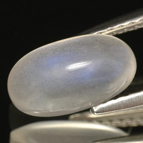 1.80克拉天然白色彩虹月光石，透明，9.8×5.4毫米，透明/半透明
