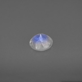 0.71克拉天然白色彩虹月光石，透明，5.91毫米，透明/半透明