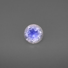 0.74克拉天然白色彩虹月光石，透明，5.99毫米，透明/半透明