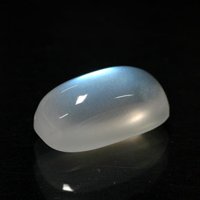 2.11克拉天然白色彩虹月光石，透明，10×5.3毫米，透明/半透明