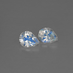 天然白色彩虹月光石，透明，5.1×4毫米，透明/半透明