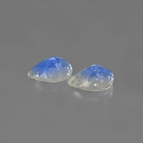 天然白色彩虹月光石，透明，6.2×4.3毫米，透明/半透明