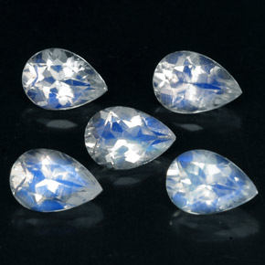 天然彩虹月光石，梨形，6×4.2毫米，VS