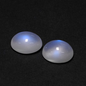 天然白色彩虹月光石，透明，8.1×6.1毫米，透明/半透明