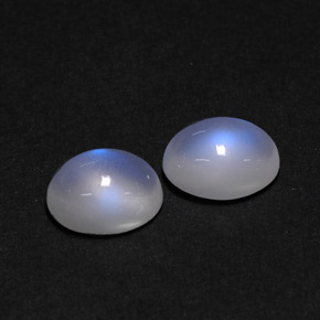 天然白色彩虹月光石，透明，8.1×6.1毫米，透明/半透明