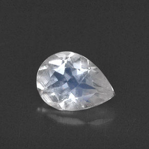 0.53克拉天然白色彩虹月光石，透明，6.7×4.9毫米，透明/半透明
