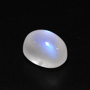 1.78克拉天然白色彩虹月光石，透明，7.6×5.8毫米，透明/半透明