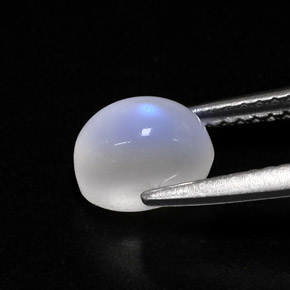 1.78克拉天然白色彩虹月光石，透明，7.6×5.8毫米，透明/半透明