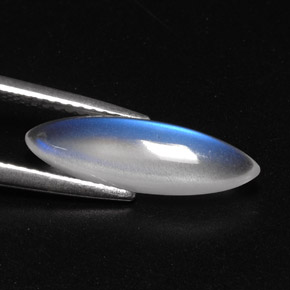 2.14克拉天然白色彩虹月光石，透明，16.5×5.1毫米，透明/半透明
