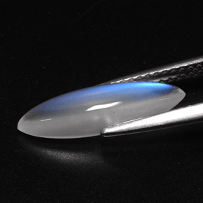 2.14克拉天然白色彩虹月光石，透明，16.5×5.1毫米，透明/半透明