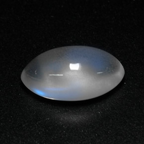 3.35克拉天然白色彩虹月光石，透明，12.6×7.2毫米，透明/半透明